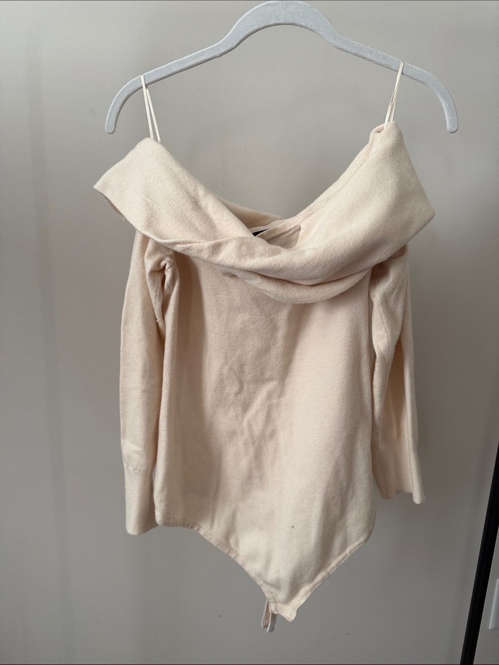 Express Cream Off-the-Shoulder Sweater Bodysuit